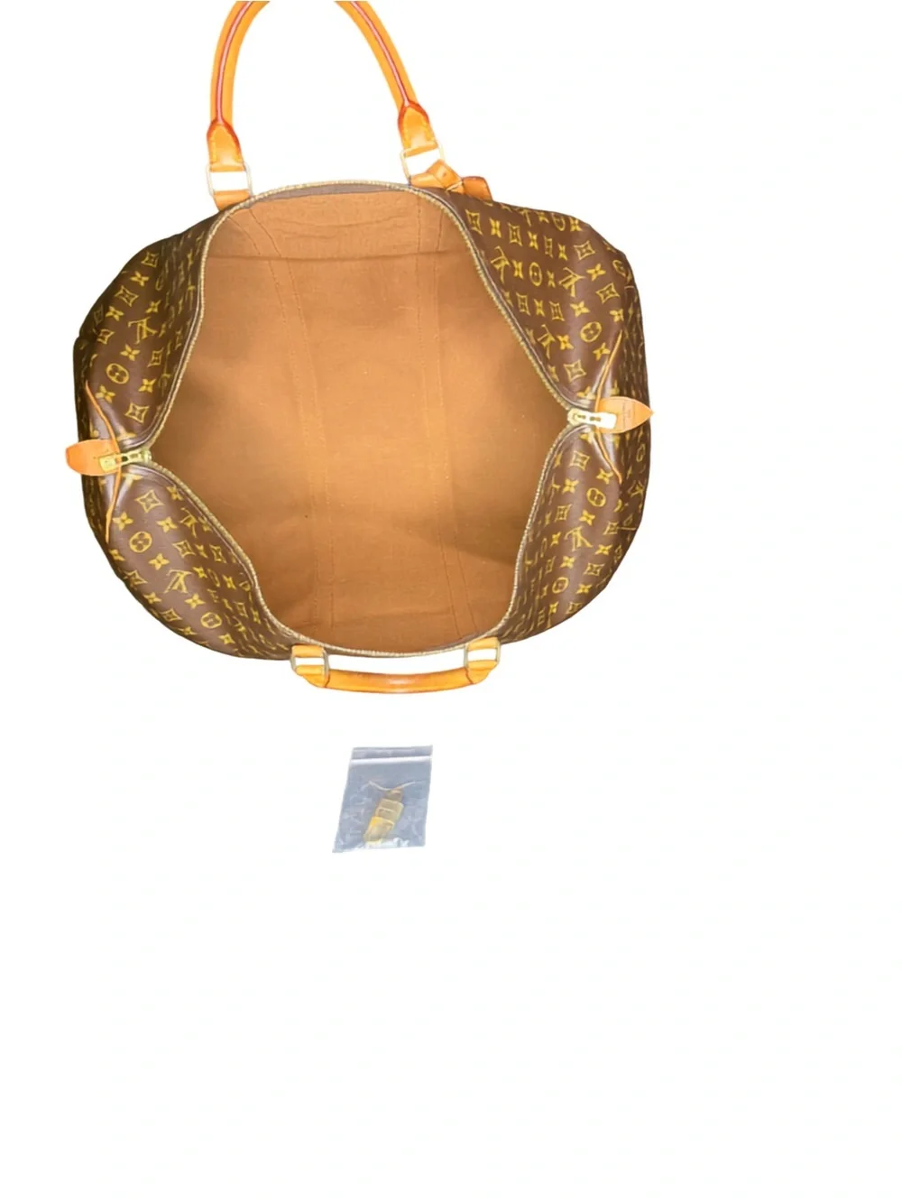 Louis Vuitton Keepall 60 Monogram Canvas Travel Duffel Lock Key Tag